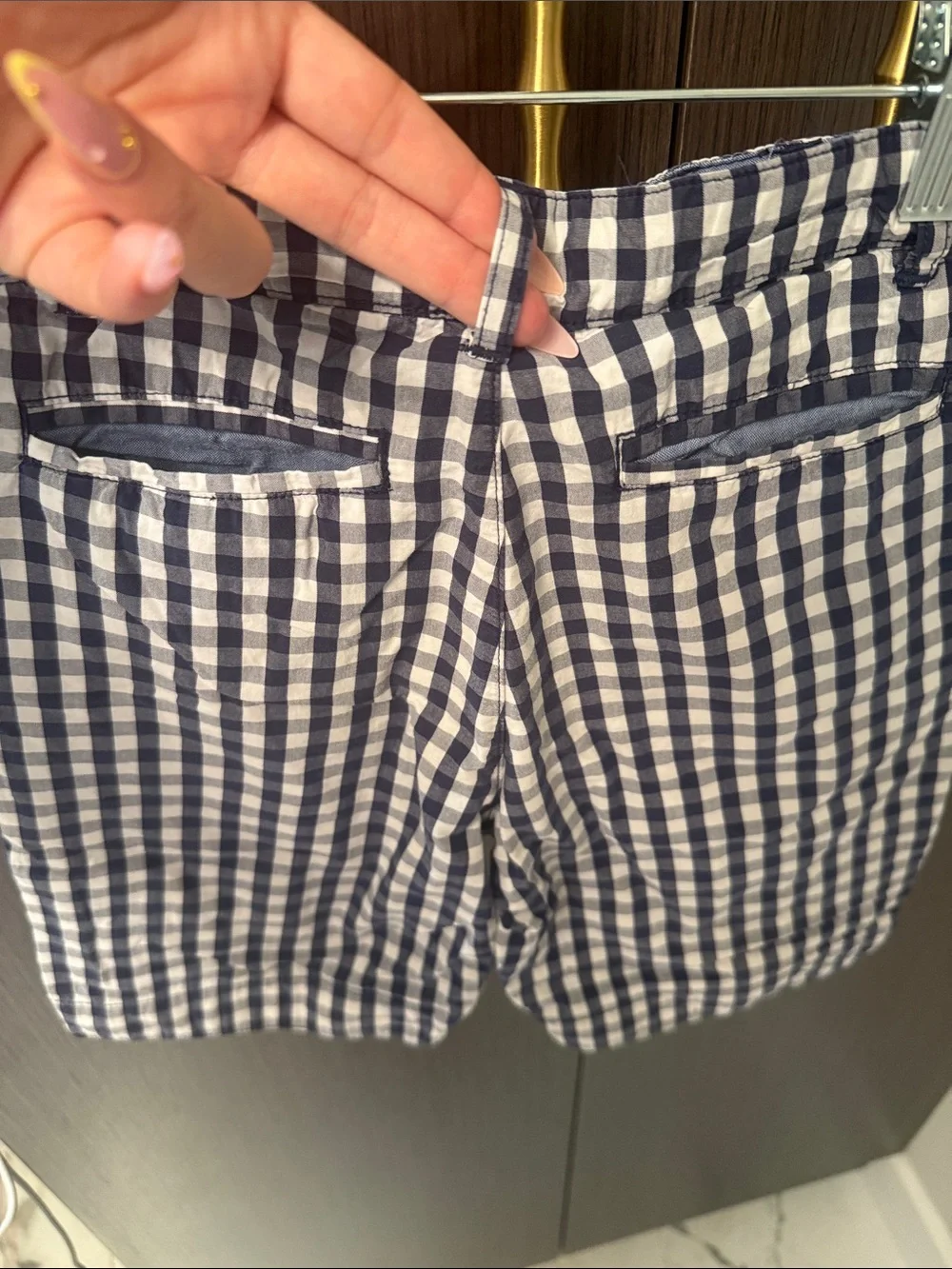 Toobydoo Navy & White Gingham Kids Shorts